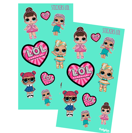 Stickers en planchitas LOL 6u